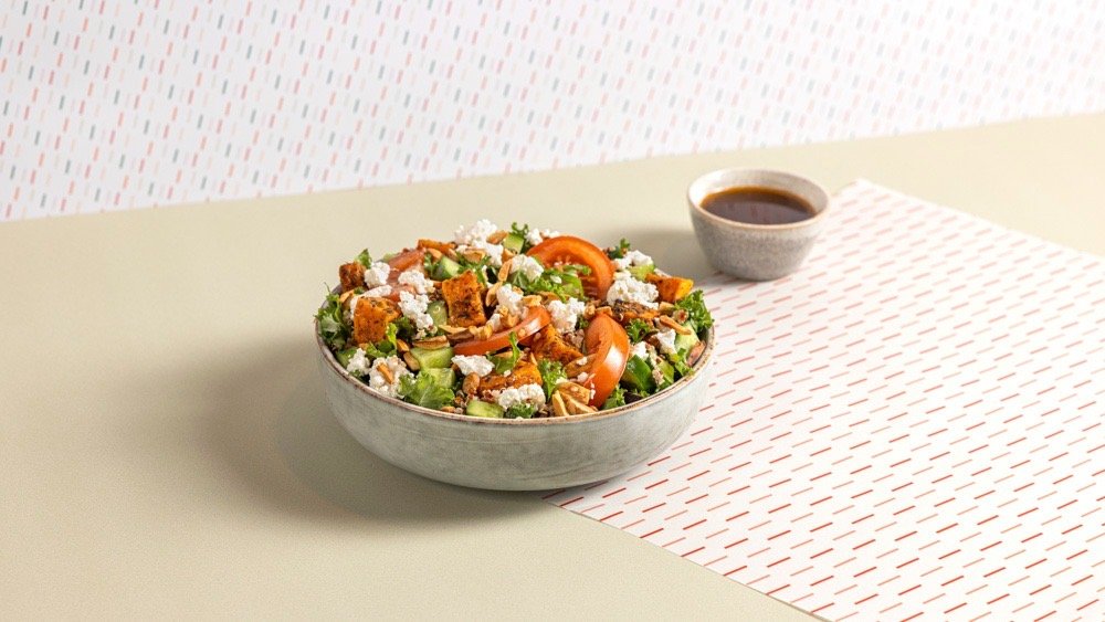 Half Creamy sweet potato fattoush